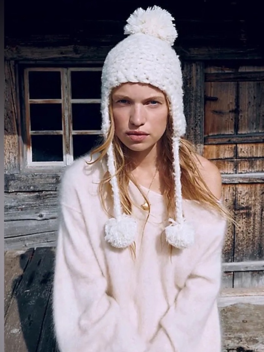 Free People Swiss Miss Wool Blend Pom Pom Trapper Hat